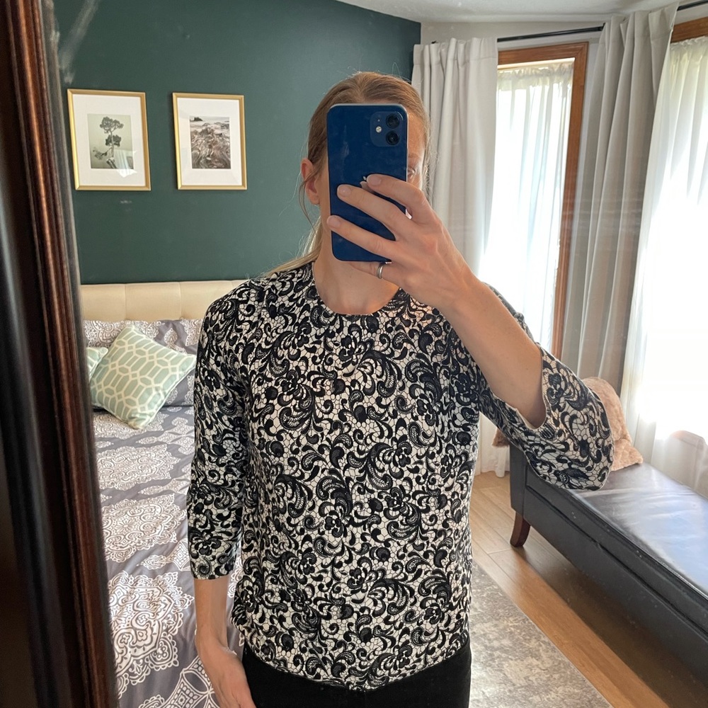 Philosophy fleur de lis style pattern sweater